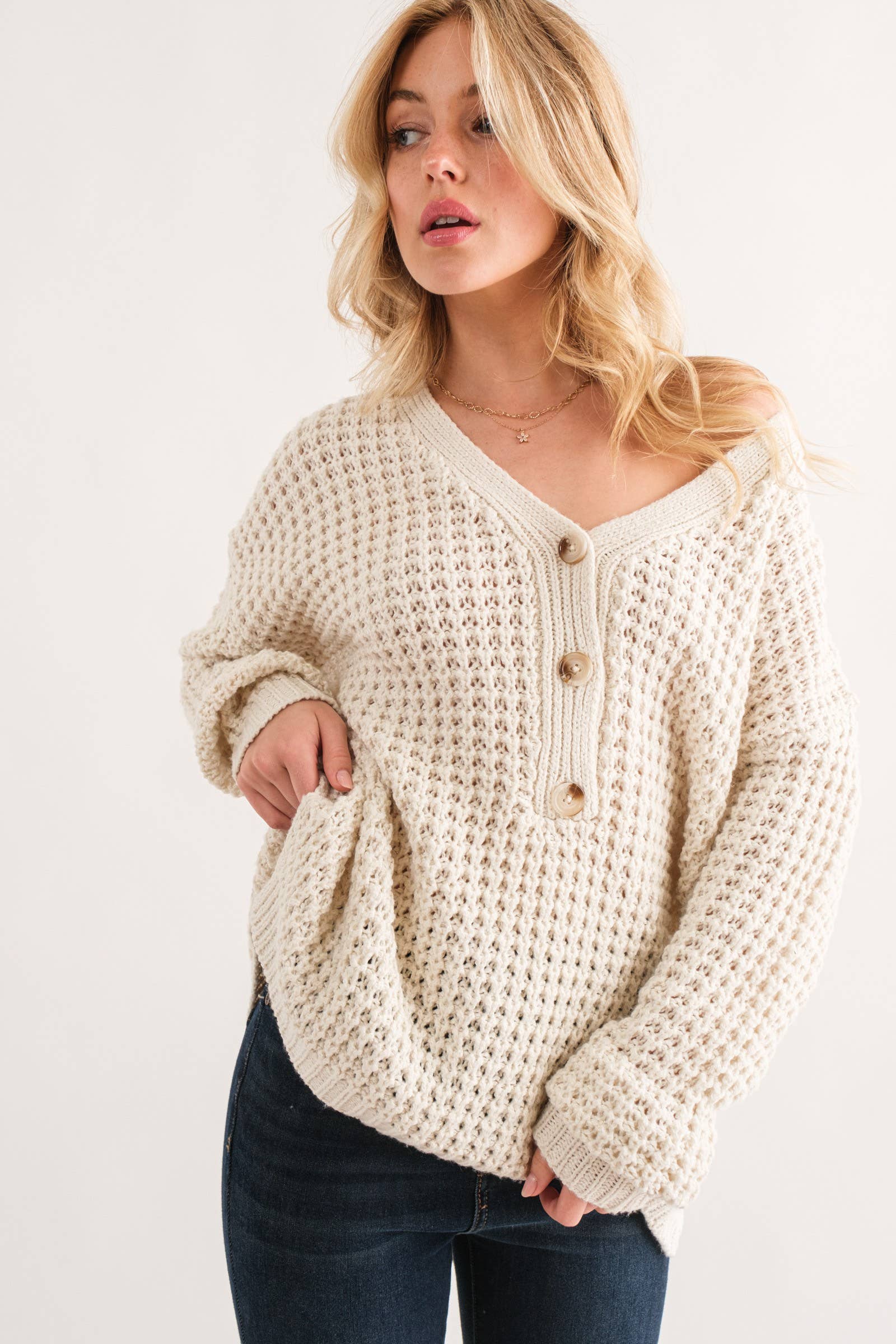 Margo Waffle Knit Sweater
