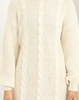 Chloe Cable Knit Ribbed Mini Sweater Dress