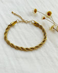 Thick Gold Rope Chain Bracelet