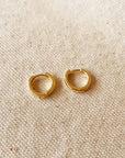 18k Gold Filled Plain 11mm Clicker Hoop Earrings