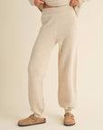 Roselyn Waffle Pattern Sweater Jogger Pants