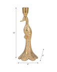 Gold Peacock Taper Candle Holder - Cloth + Cabin