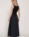 Brisa Sleeveless Piping Knit Long Dress