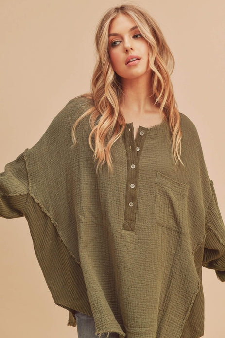 Marjorie Waffle Button Down