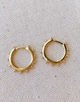 18k Gold Filled Hoop Earrings with Ball Detail