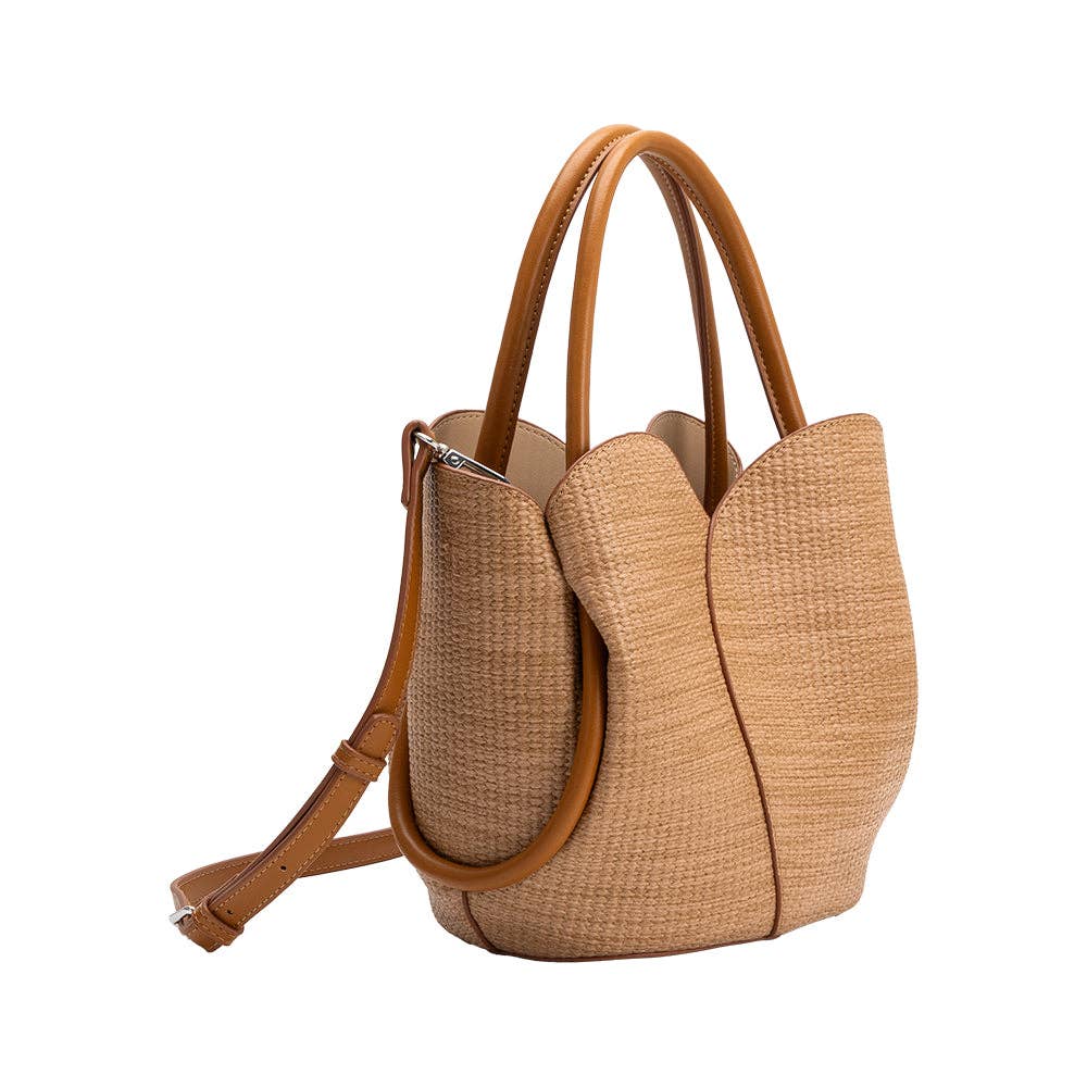Tulip Raffia Embossed Recycled Top Handle - Cloth + Cabin
