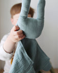 Organic Cotton Muslin Sage Bunny Lovey Blanket 