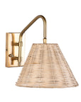 13-inch Rattan Swing Arm Wall Sconce