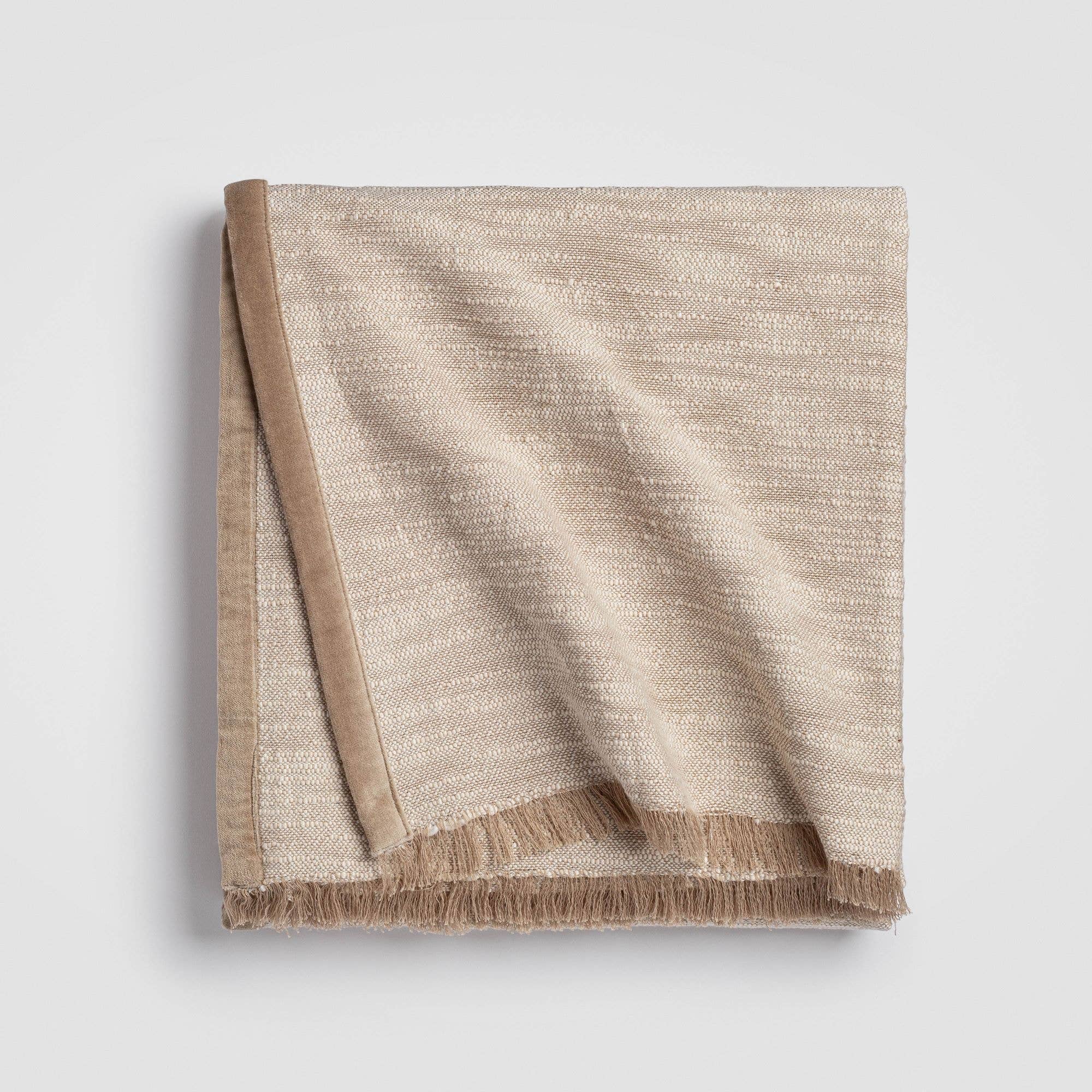 Tranquil Oatmeal Weave Throw Blanket