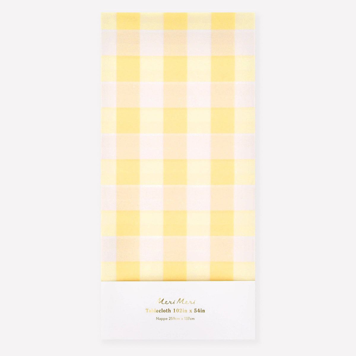 Yellow Gingham Paper Tablecloth