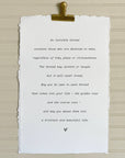 Handmade Paper Print, Invisible Thread Inspirational Sign - Cloth + Cabin