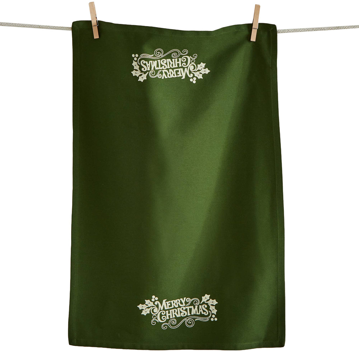 Christmas Green Dishtowel
