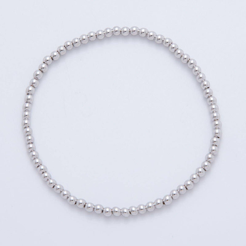 4mm Ball Stretch Bracelet-Silver