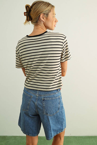 Nancy Essential Stripe Ringer Tee