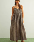 Maia Stripe Pattern Long Dress