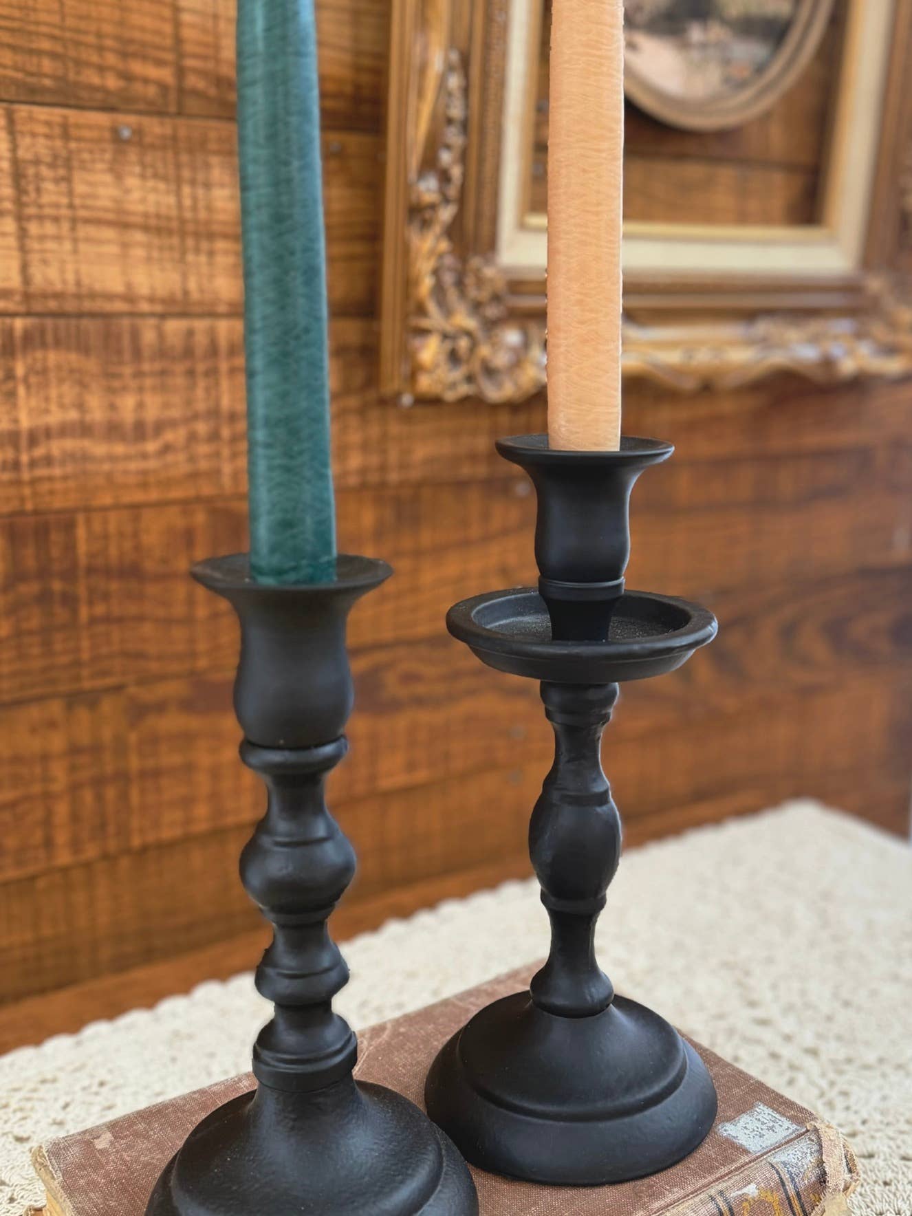 Black Empire Taper Candle Holder Small