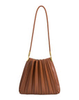 Carrie Saddle Pleated Vegan Shoulder Bag