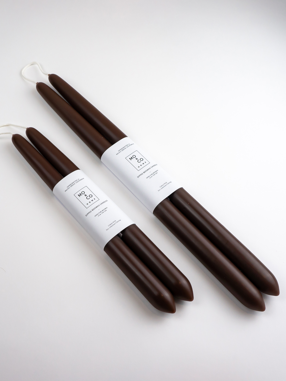 Chestnut Dipped Beeswax Taper Candles