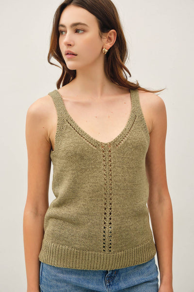 Naima Pointelle Sweater Tank - Cloth + Cabin