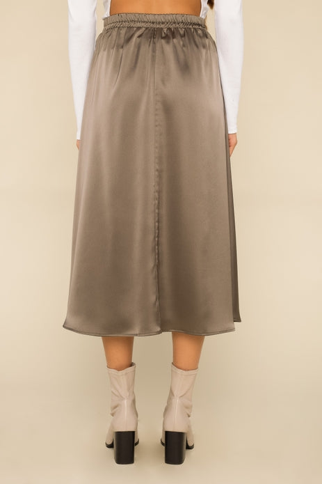 Morgan Satin Midi Skirt
