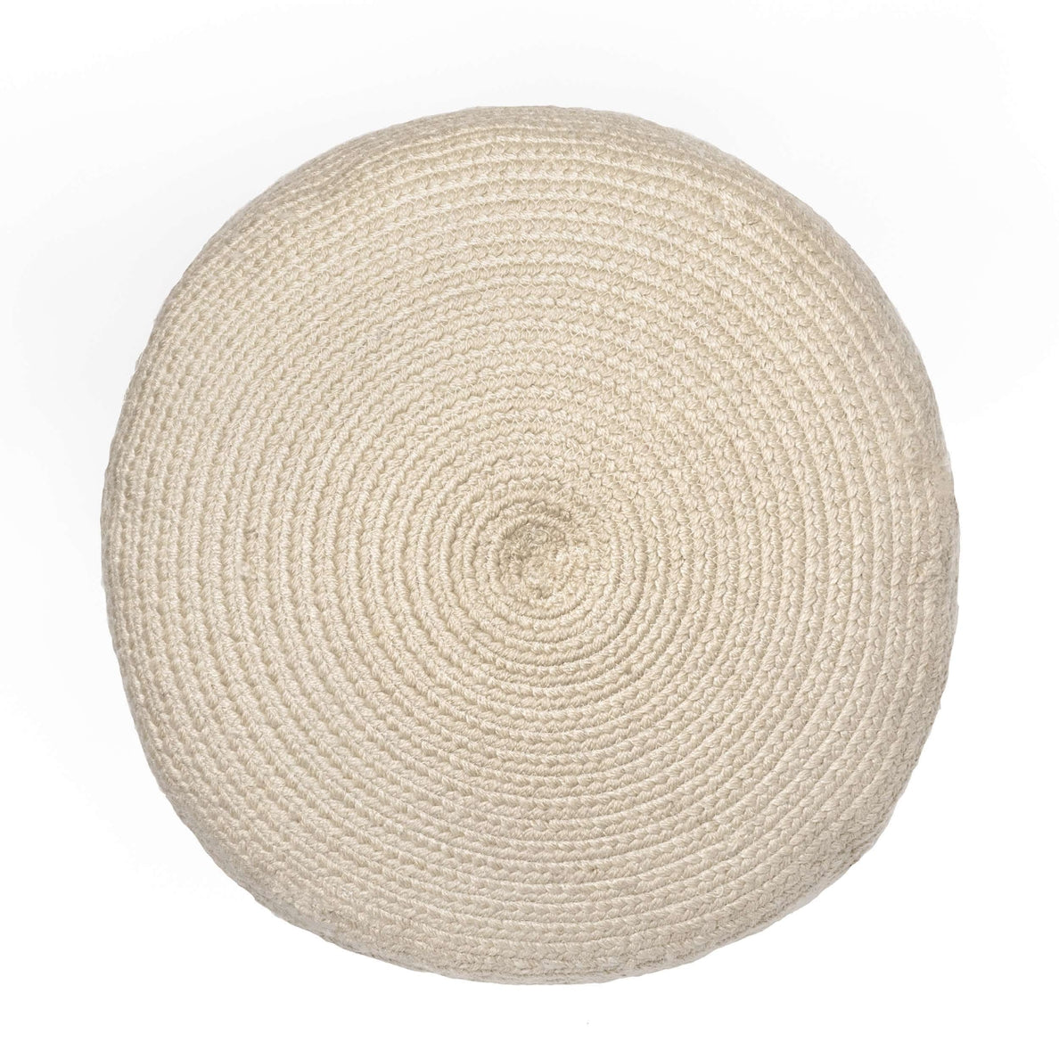 Braided Indoor/Outdoor Filled Ottoman Pouf