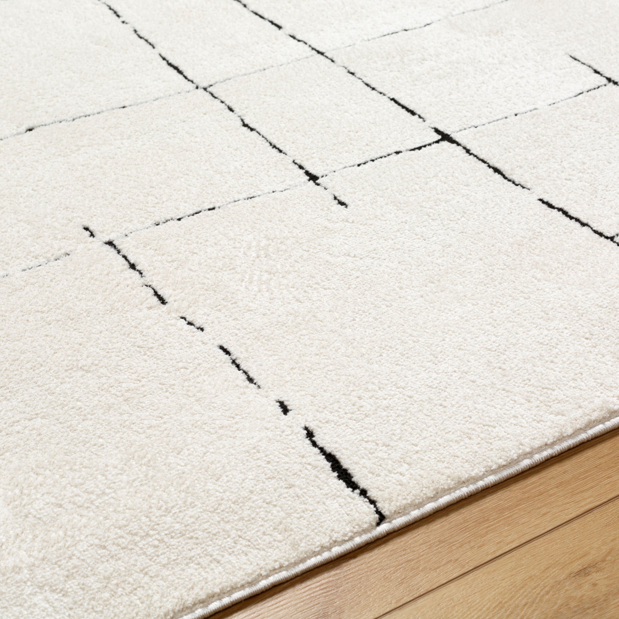 Freud Woven Rug - Ivory/Black