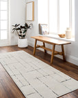 Freud Woven Rug - Ivory/Black