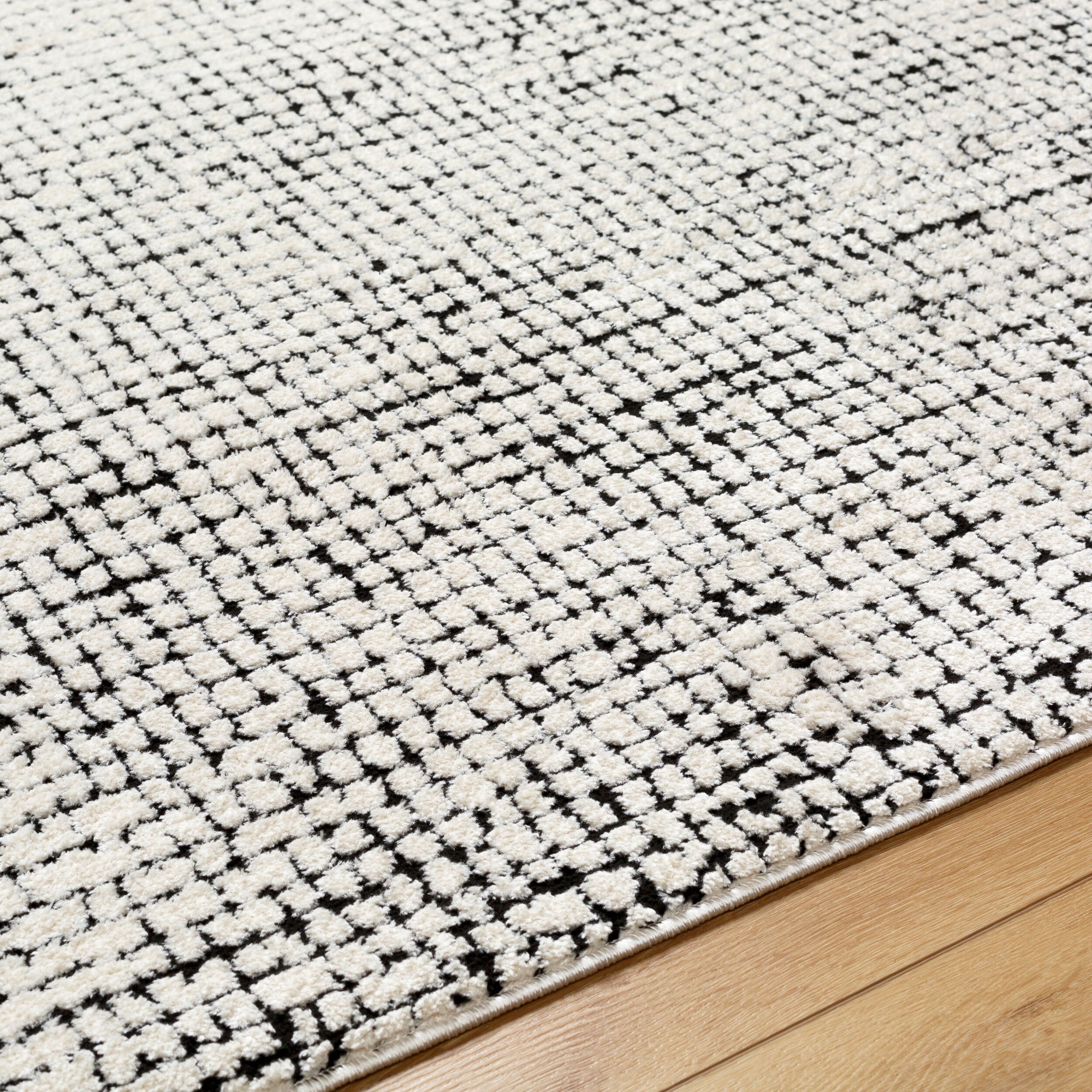 Freud Woven Rug - Ivory/Black