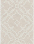 Fyffe Embossed Beige Wool Area Rug