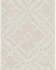 Fyffe Embossed Beige Wool Area Rug