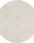 Fyffe Embossed Beige Wool Area Rug