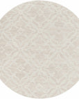 Fyffe Embossed Beige Wool Area Rug