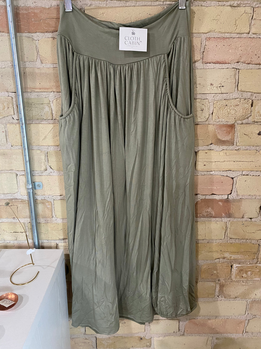 Jersey Pleated Maxi Skirt