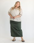 Stella Olive Branch Denim Maxi Skirt