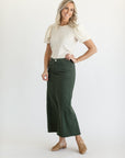 Stella Olive Branch Denim Maxi Skirt