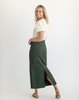 Stella Olive Branch Denim Maxi Skirt