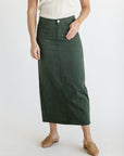 Stella Olive Branch Denim Maxi Skirt