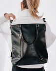 Upper East Side Vegan Leather Backpack & Crossbody Tote Bag