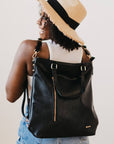 Upper East Side Vegan Leather Backpack & Crossbody Tote Bag