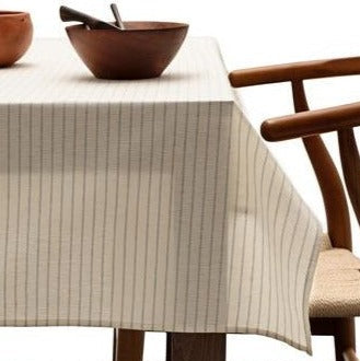 Natural Striped Tablecloth - Cloth + Cabin