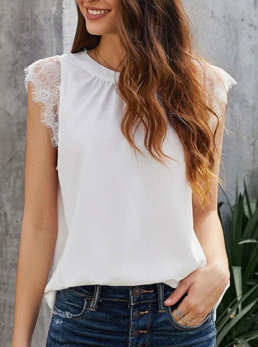 Lily Lace Detail Top / FINAL SALE