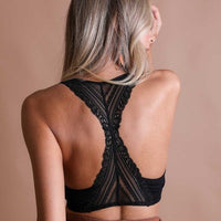 Seamless Front Lace Racerback Bralette