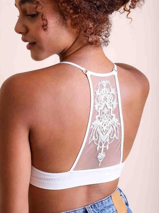 Tattoo Mesh Racerback Bralette