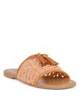 CEDAR HANDWOVEN NATURAL TASSEL FLATS