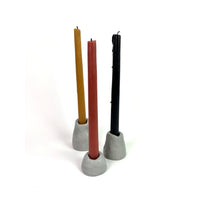 Concrete Taper Candle Holder (set of 3) / Classic Grey
