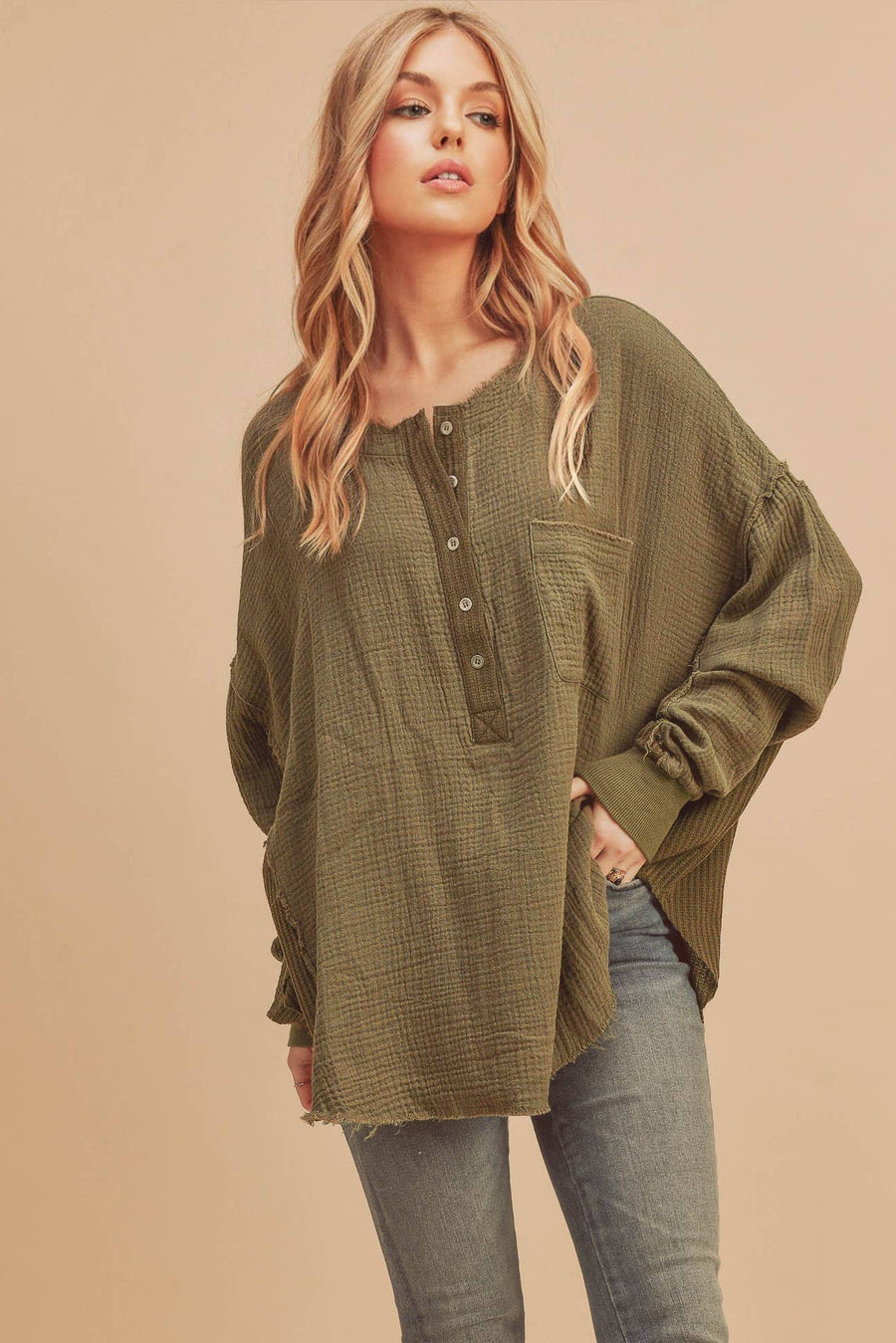 Marjorie Waffle Button Down