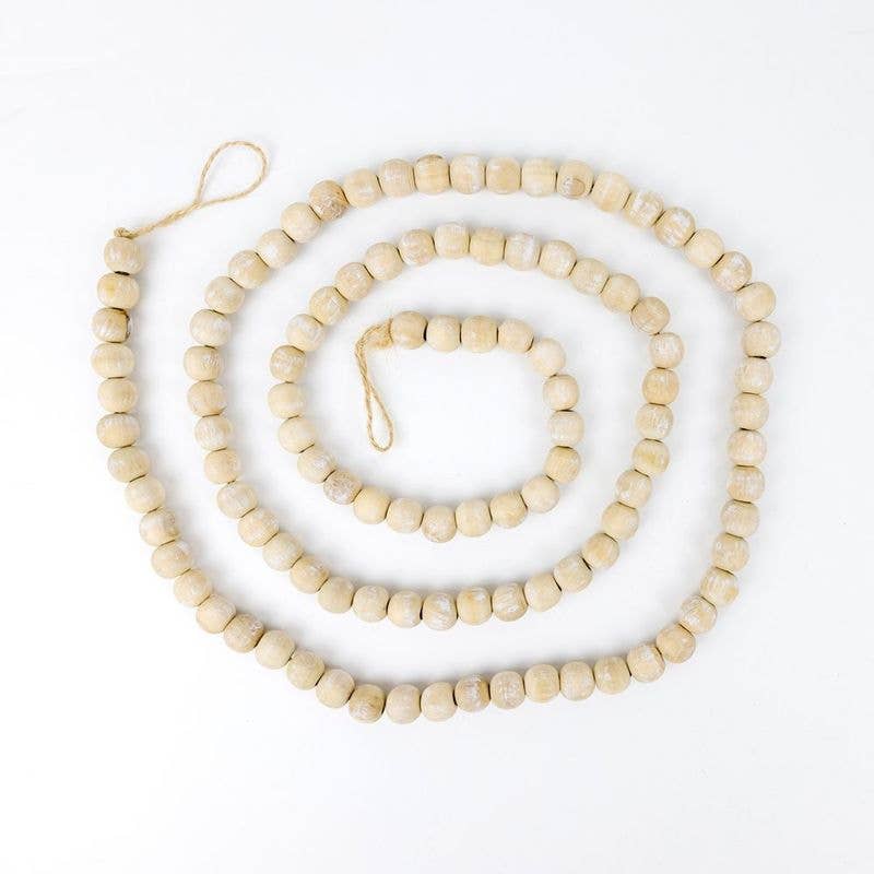 Bamboo Wood Bead Garland | Natural