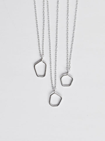 Open Hex Necklace / Silver