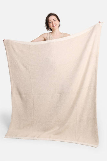 Luxury soft color trim Throw Blanket / Beige