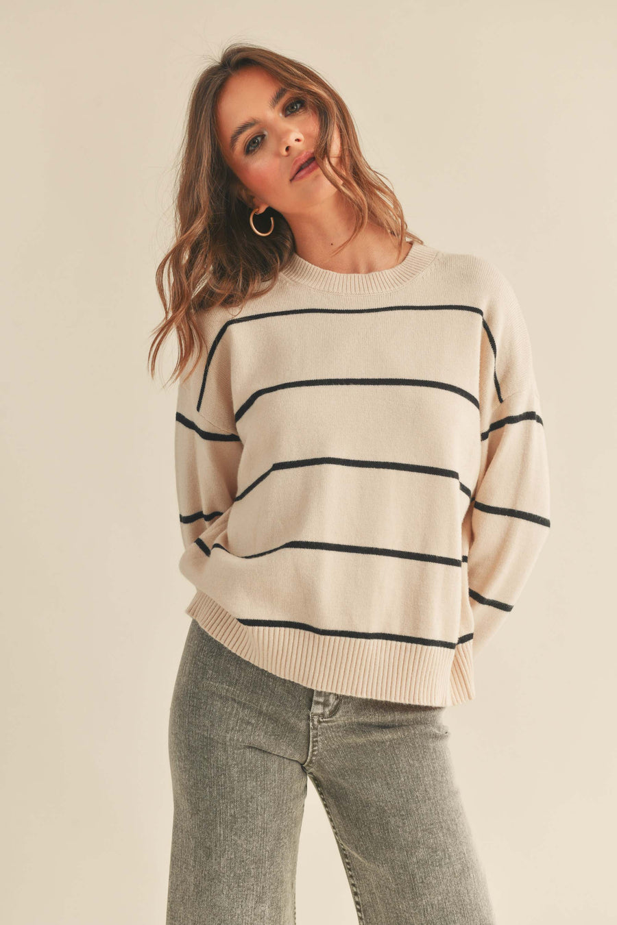 Natalie Striped Crewneck